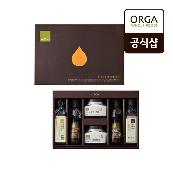 [올가] ORGA 참기름(국산)들기름 간장토판염 혼합세트