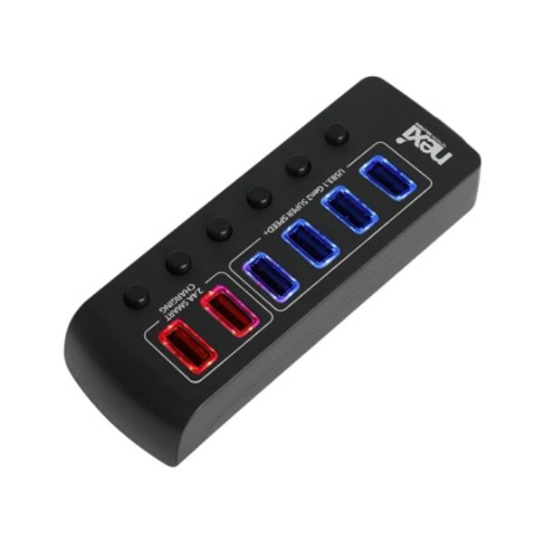 (NEXI) USB3.1 4포트+충전 2포트 유전원허브 (NX1234)