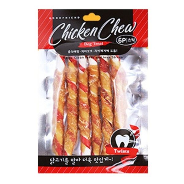 굿프랜드 치킨츄 스틱 6PX10개 치석제거 강아지간식