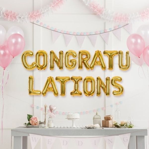 축하 은박풍선세트 CONGRATULATIONS 골드