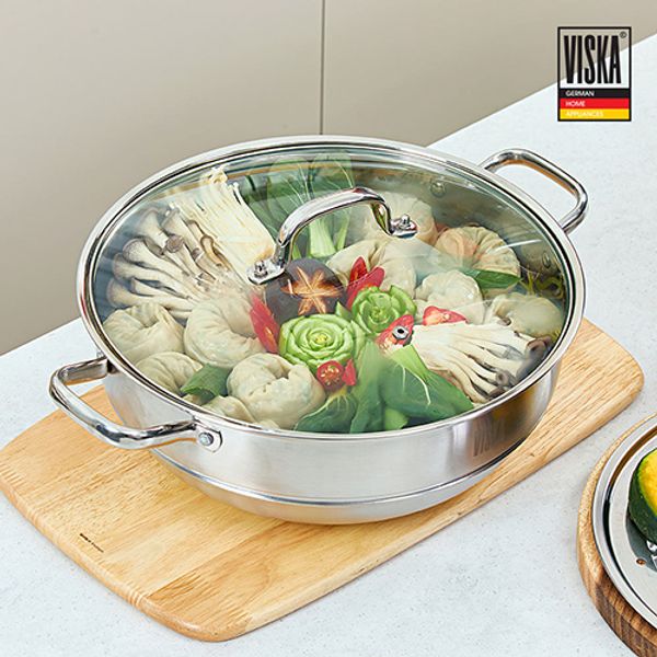 비스카 IH 스테인레스 찜솥세트 34cm VK-SP340