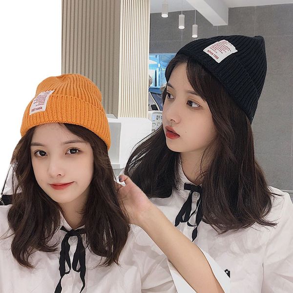 여성 와펜 니트비니 남자 여자 사계절 숏비니