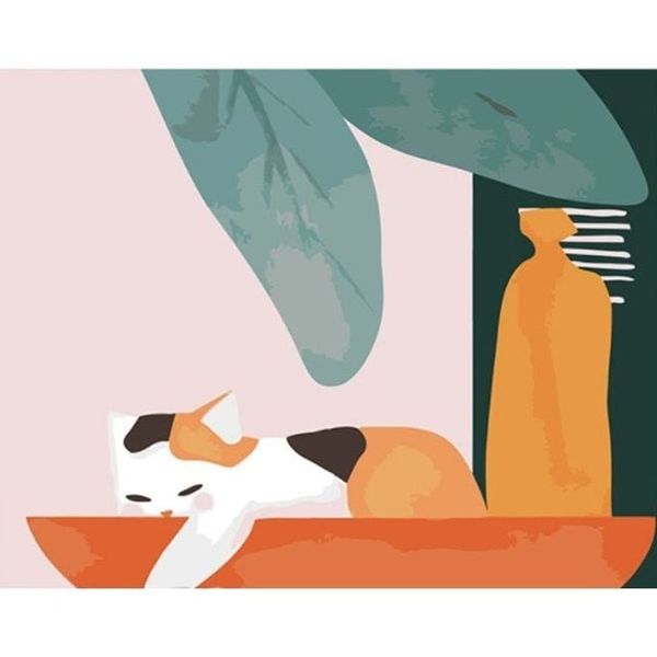 고양이 유화 그림 그리기 키트 명화(WFGWGIU)