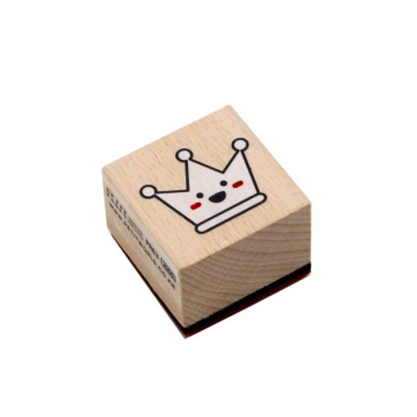 PR63 왕관 표정 참잘했어요 우드 스탬프 나무 도장