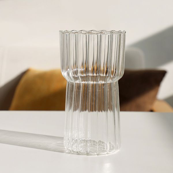 이누 스트라이프 투명 유리컵 550ml 1p