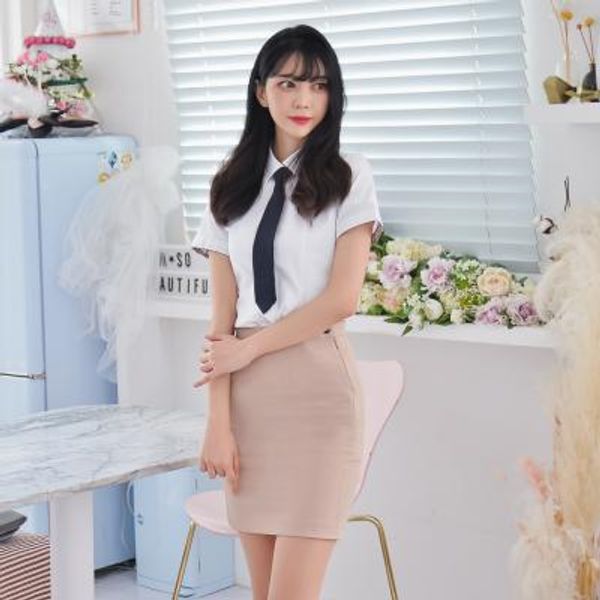 하복 스판 연베이지 교복치마