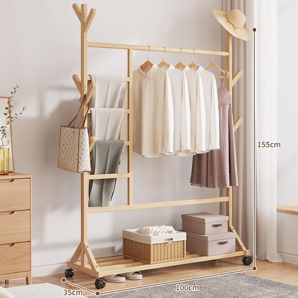 이동식 스탠드 대나무 행거 C 100cm(오크)