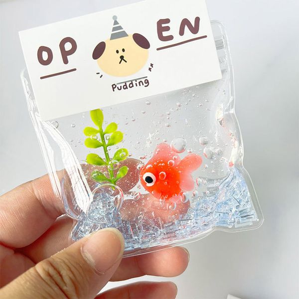 pvc백 귀여운 과일 어항 물고기 말랑이 키링 피젯토이