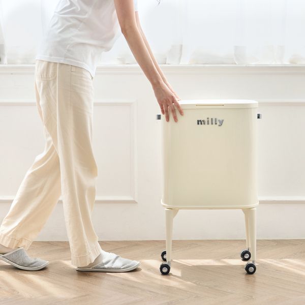 밀리 이동식 푸쉬형 휴지통 35L