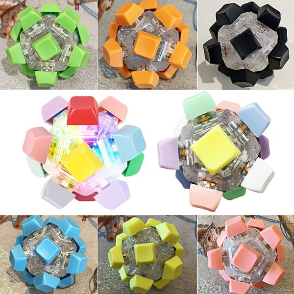 led 도형 피젯 큐브 딸깍이 키보드 키캡 손 장난감