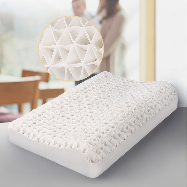 3D TPE 베개 52x35x8/10cm +순면 커버 밀크색 S321