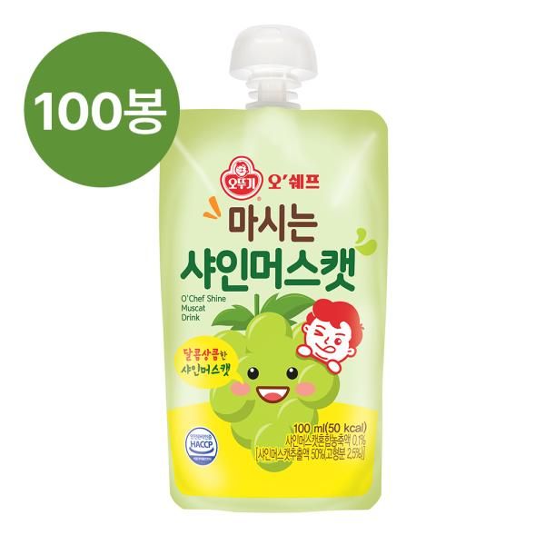 오뚜기 오쉐프 마시는 샤인머스캣 100ml x 100개 상온