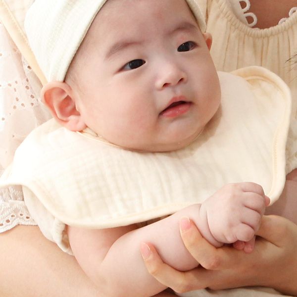 예꼬맘 아기 턱받이 3개 순면 거즈 침받이 빕