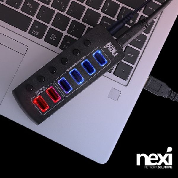 (NEXI) USB3.1 4포트+충전 2포트 유전원허브 (NX1234)