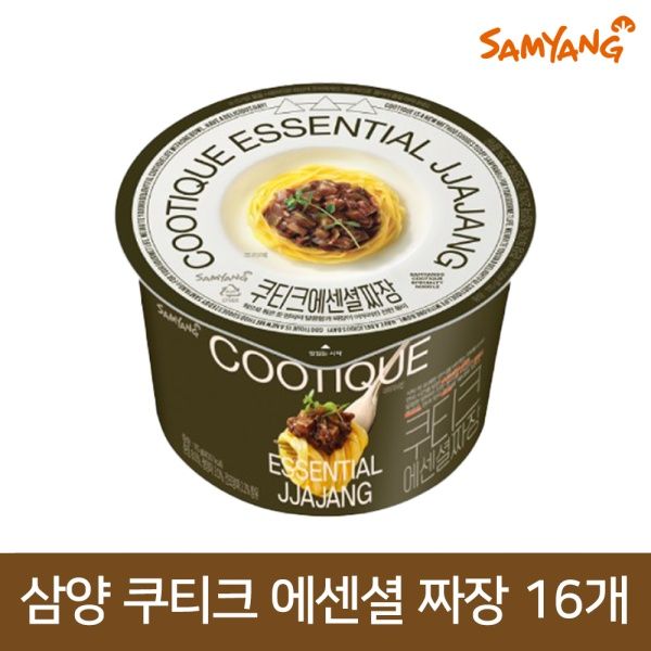 삼양 쿠티크 에센셜 짜장 컵라면 115g 16개