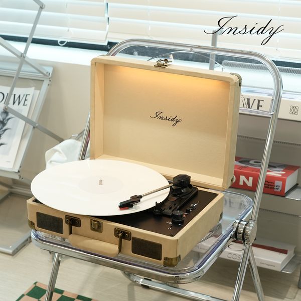 인사이디 무선 핸드메이드 LP 턴테이블 IBT-Retro LED