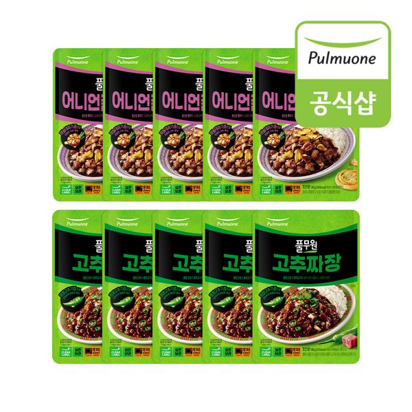 풀무원 고추짜장 5개+어니언갈릭짜장 5개(총 10개)