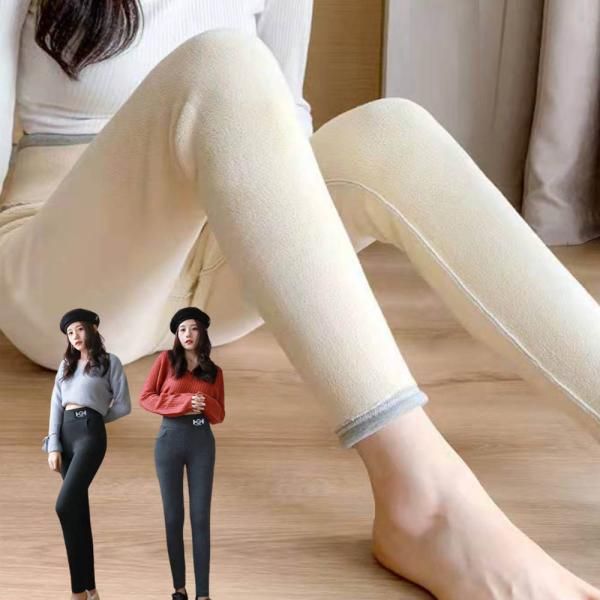 여자 하이웨스트 양털 팬츠 밴딩 슬림팬츠