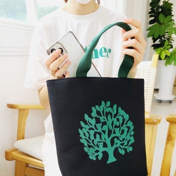 돈꽃나무 가벼운 손가방 고급에코백 보조외출가방 다