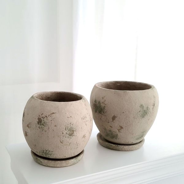 시멘트 화분 단지형 루나 볼 15x17cm(WFGD6S6)