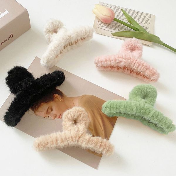 13cm 빅사이즈 파스텔 소프트퍼 헤어 집게핀 3P SET