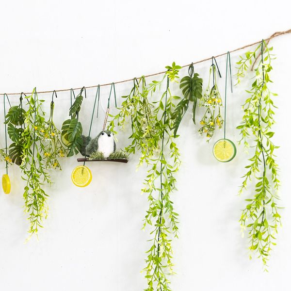 몬스테라 조화 가랜드 네츄럴 그린바인 150x60cm DIY