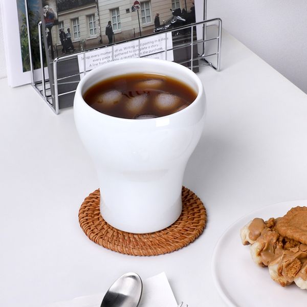 늘 설화 국산 물레 백자 도자기 둥근컵 480ml 1p