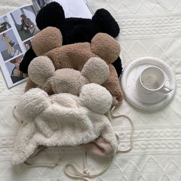 큐트 뽀글 곰돌이 털모자 곰돌이모자 곰돌이털모자