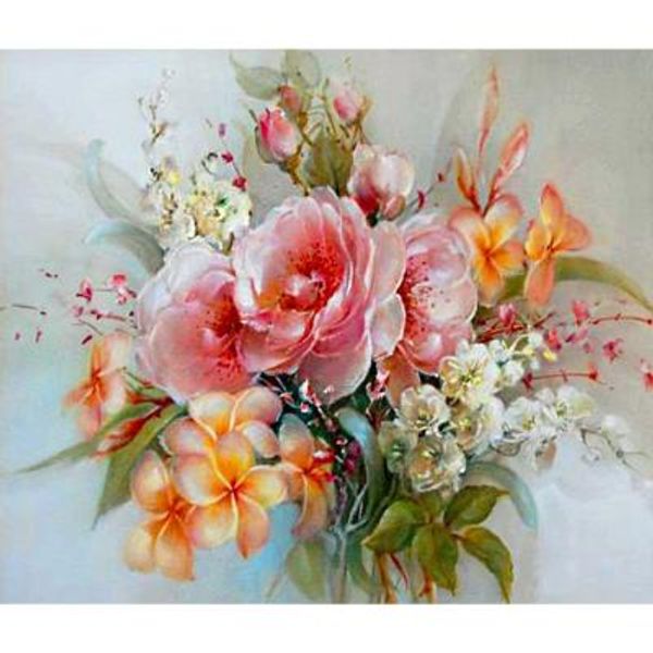 플라워 파티 (3D)(사각) 보석십자수 20x30