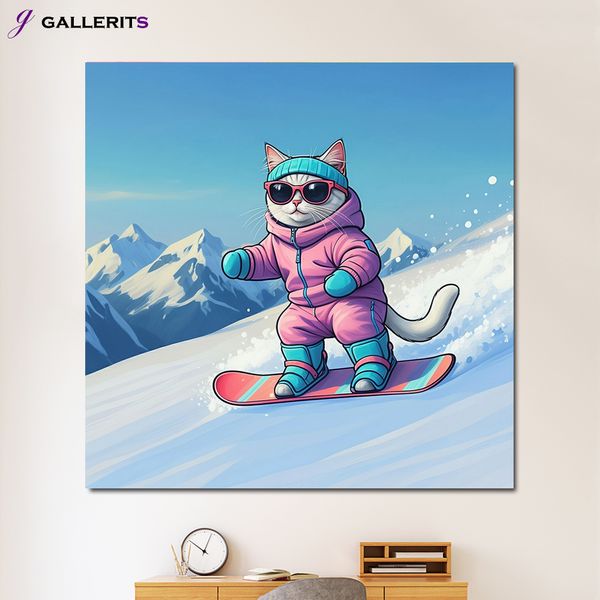 팝아트 고양이 그림 겨울 인테리어 액자 아이방 중형
