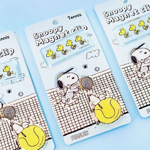 스누피 마그넷 집게 Tennis 메모 고정