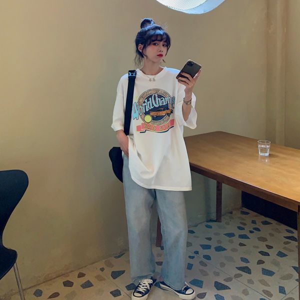 빈티지 나염 오버핏 반팔티셔츠
