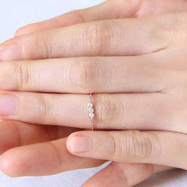 Mujer bonita Rings 더니스 로즈골드 체인 반지