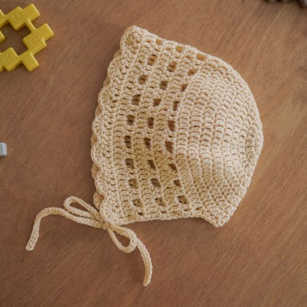 겨울꽃 아기보넷 - 메리노울 DIY 손뜨개 태교 키트 