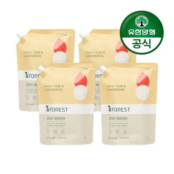 아름다운세제 에이포레 fresh herb 리필 1000ml 4개