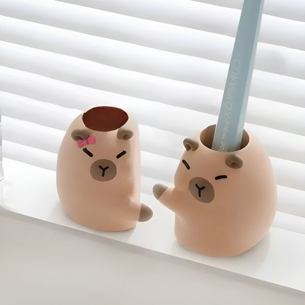 커플 카피바라 칫솔꽂이 칫솔거치대 칫솔 치솔 연필