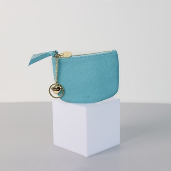 [이니셜 커스텀] Half moon wallet _ Sky blue