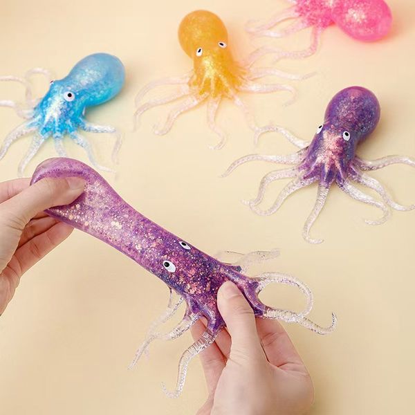 반짝이 문어 말랑이 모찌 슬라임 스퀴시 찐득볼 토이