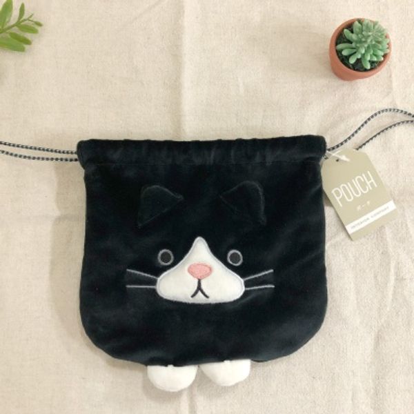 블랙캣 끈 주머니 파우치