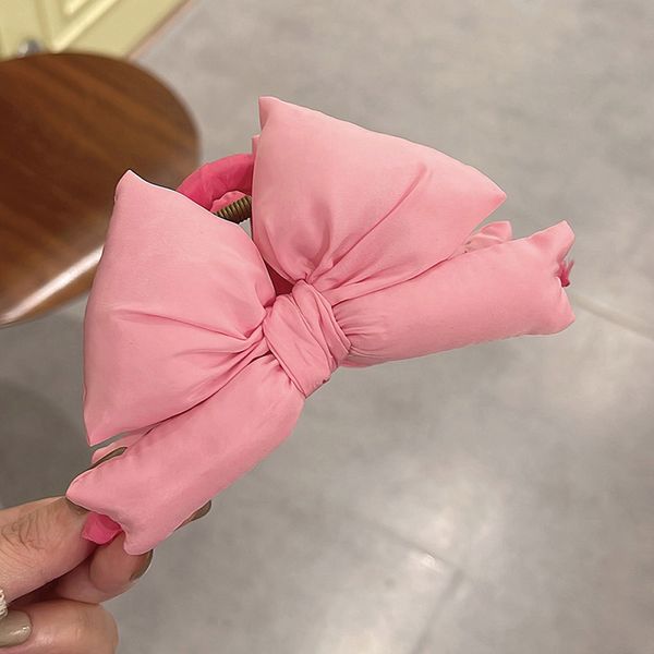 귀여운 볼륨 패딩 왕리본 클립 집게핀 데일리 헤어 삔
