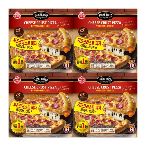 오뚜기 페퍼로니 디럭스 치즈 크러스트 피자 510g 4개
