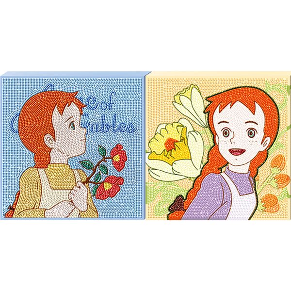 보석십자수 빨강머리앤 2종 동백꽃+행복한 미소 25x25