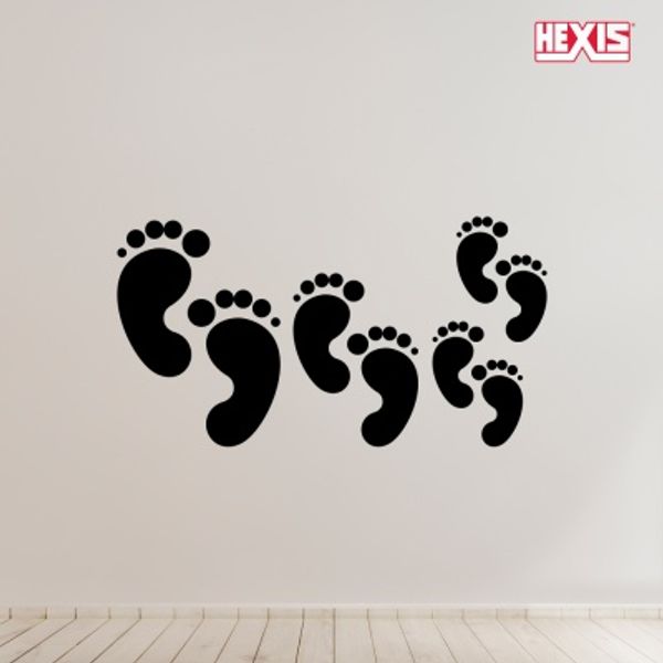 HEXIS 홈데코스티커 아기발바닥 스티커 검정무광