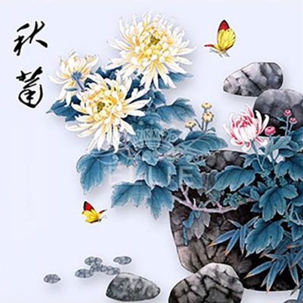 가을 국화 (패브릭) 보석십자수 40x40