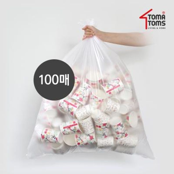 [토마톰스]쓰레기/분리수거함 비닐봉투 80L 100매