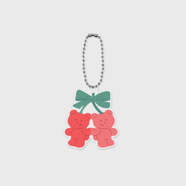 red cherry ribbon gummy 아크릴키링