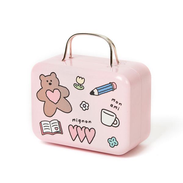아트박스 가방모양 틴케이스 하트곰