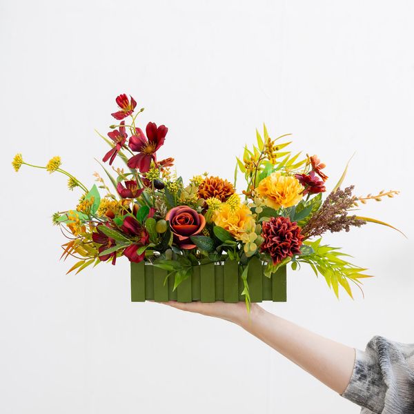 코스모스 조화 화분 가을 울타리 set 52x29cm 2컬러