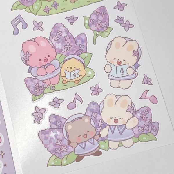 라연팬시 라일락 합창단 유테 무광 씰스티커