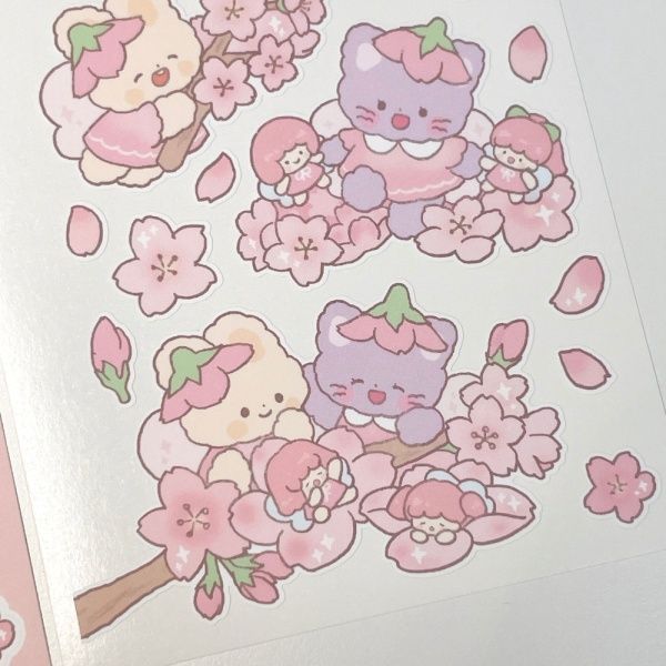 라연팬시 벚꽃 요정 깨우기 유테 무광 씰스티커